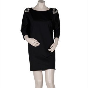 Elizabeth and James Black Beaded Bodycon Dress M